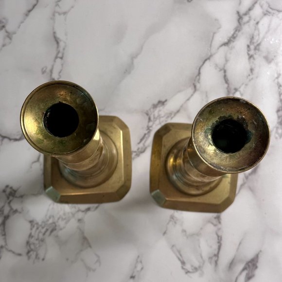 19th Century Brass Candlesticks - Picture 12 of 15